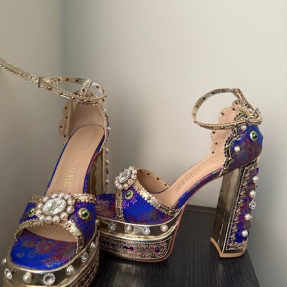 Azalea Wang size 9 blue heels . - Picture 2 of 5